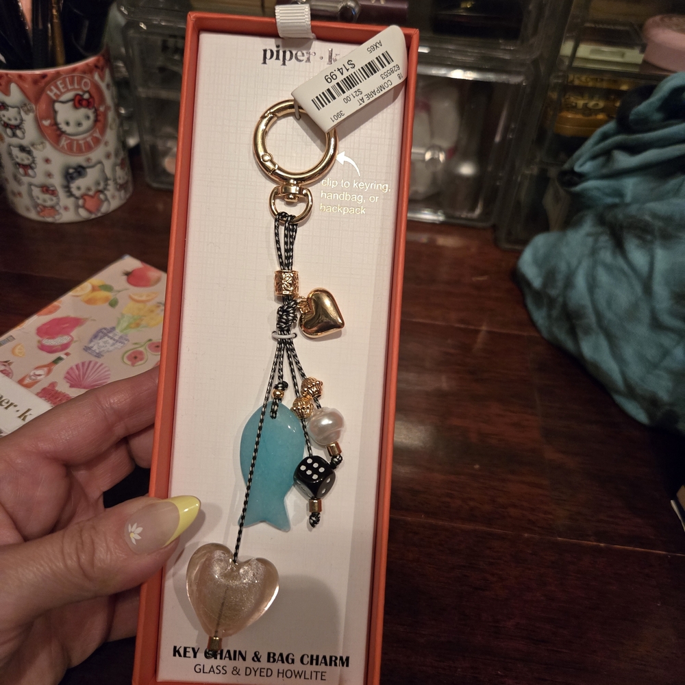 Piper Blue and Gold Key & Card Holder Accessory
